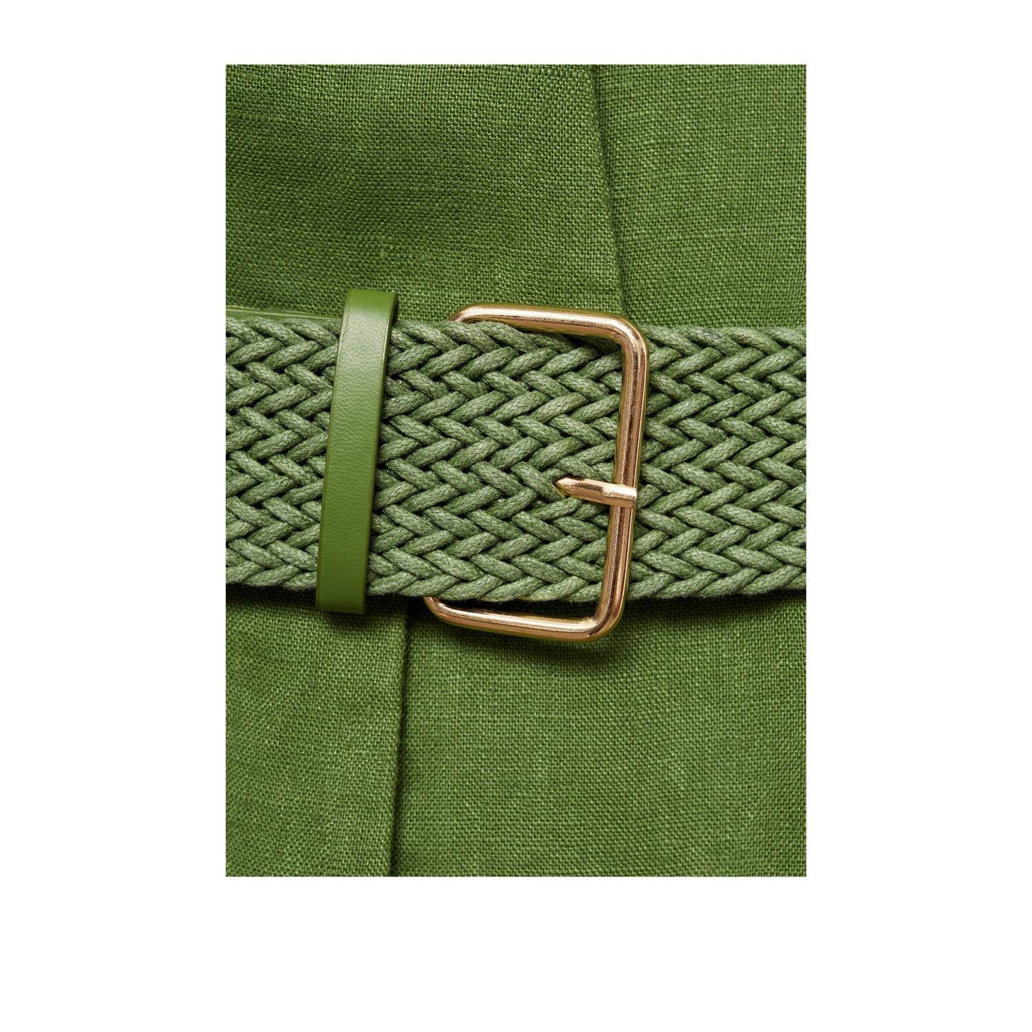 Mango linnen aansluitend jumpsuit groen