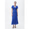 Mango linnen A-lijn jurk blauw