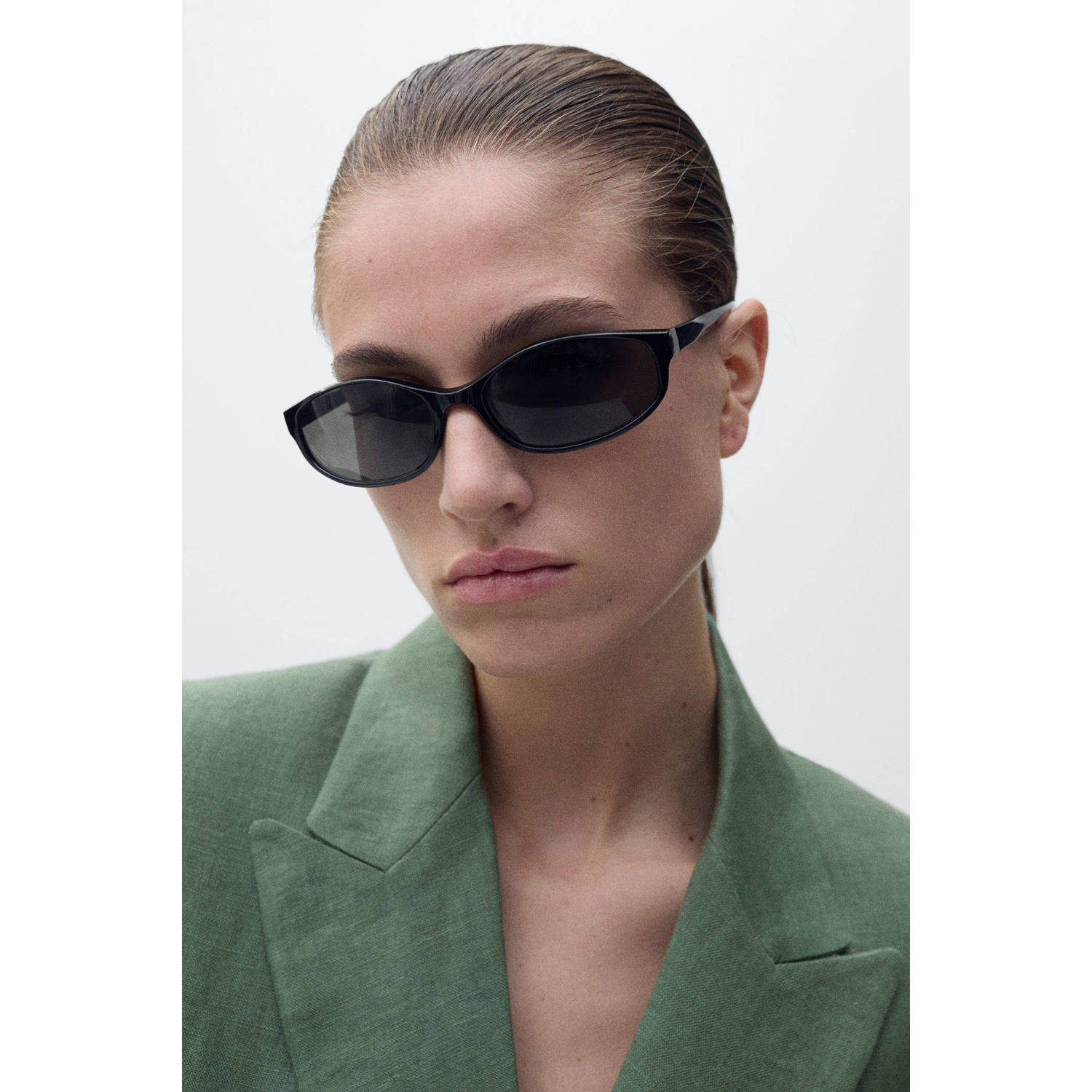 Mango regular blazer groen