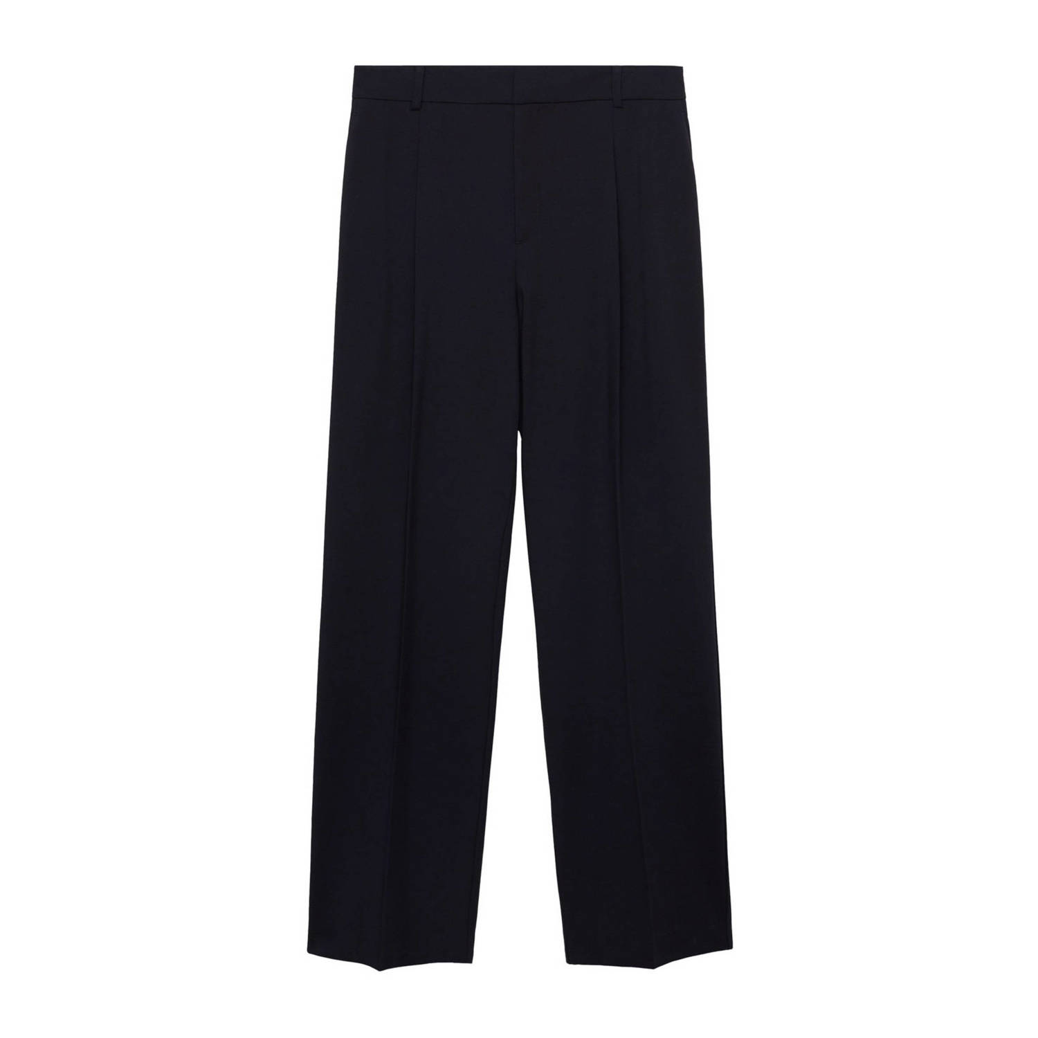 Mango straight regular waist pantalon donkerblauw