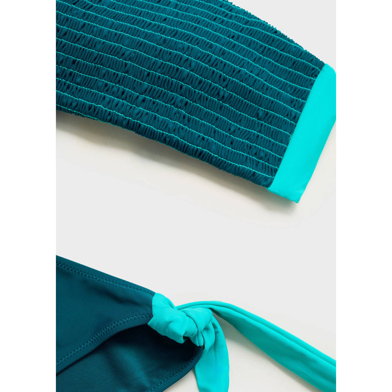 MANGO TEEN strapless bikini zeegroen turquoise