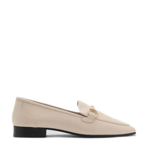   leren loafers lichtbeige