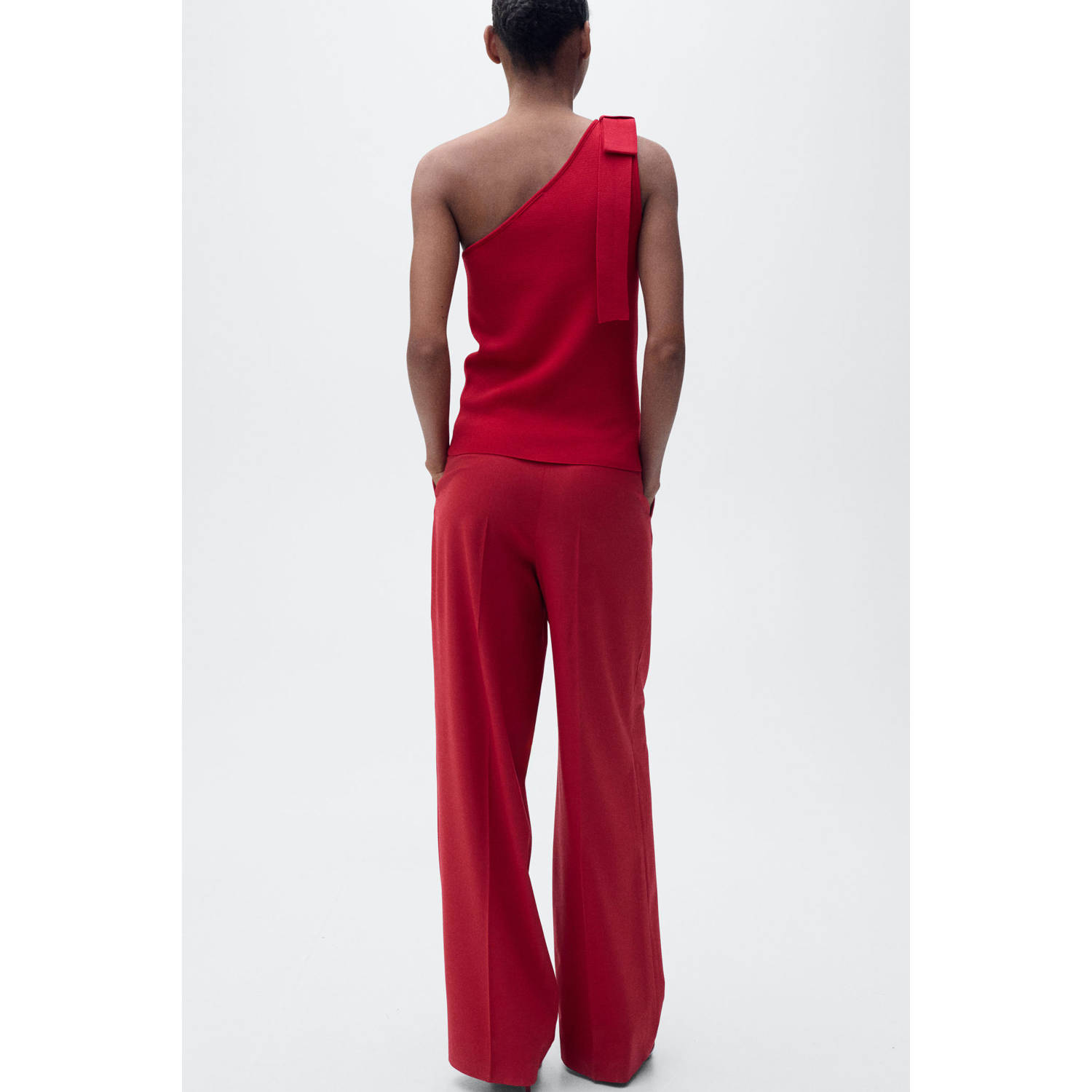 Mango one shoulder top rood