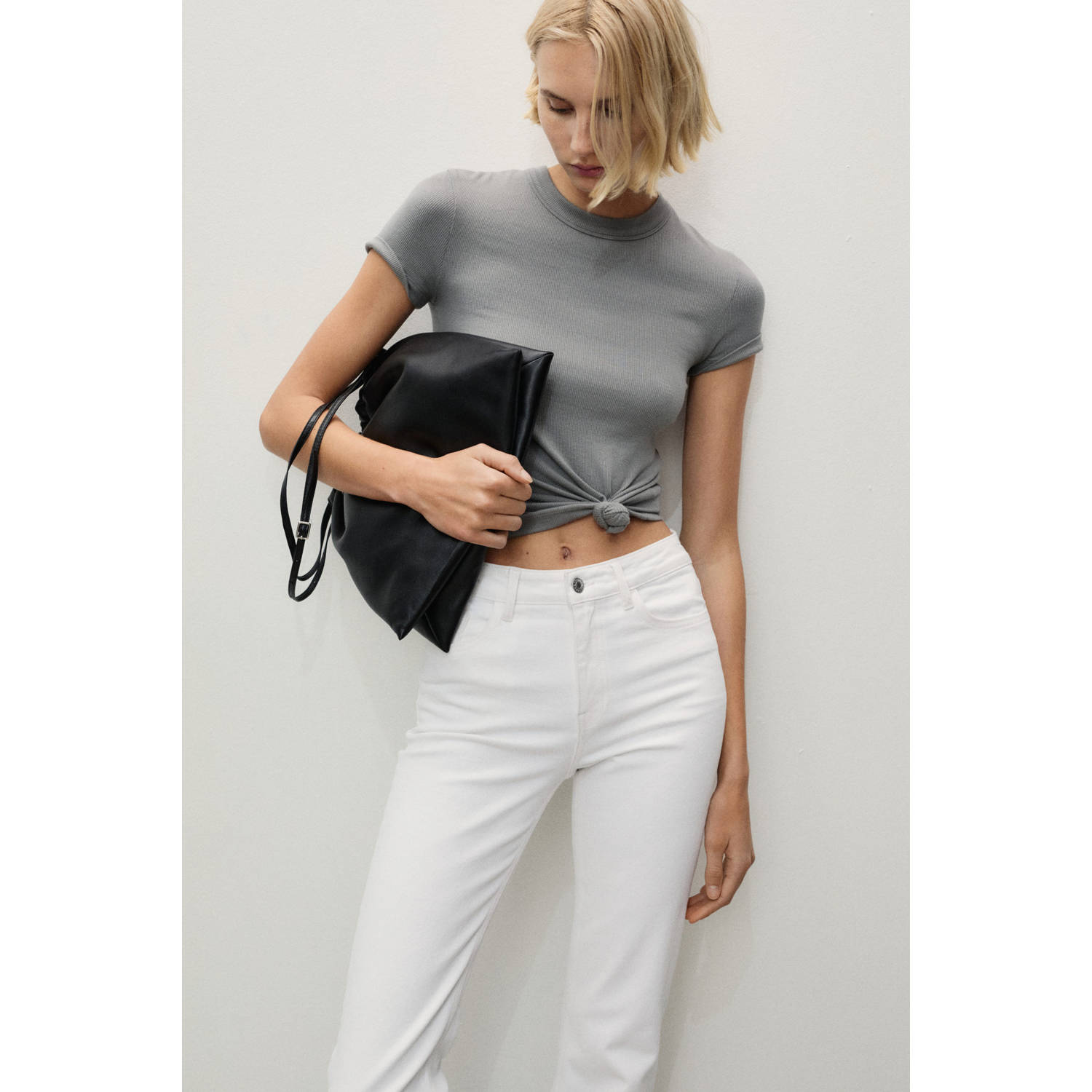 Mango straight fit jeans wit