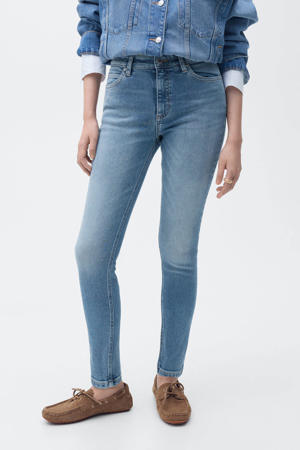 high waist skinny jeans medium blue denim