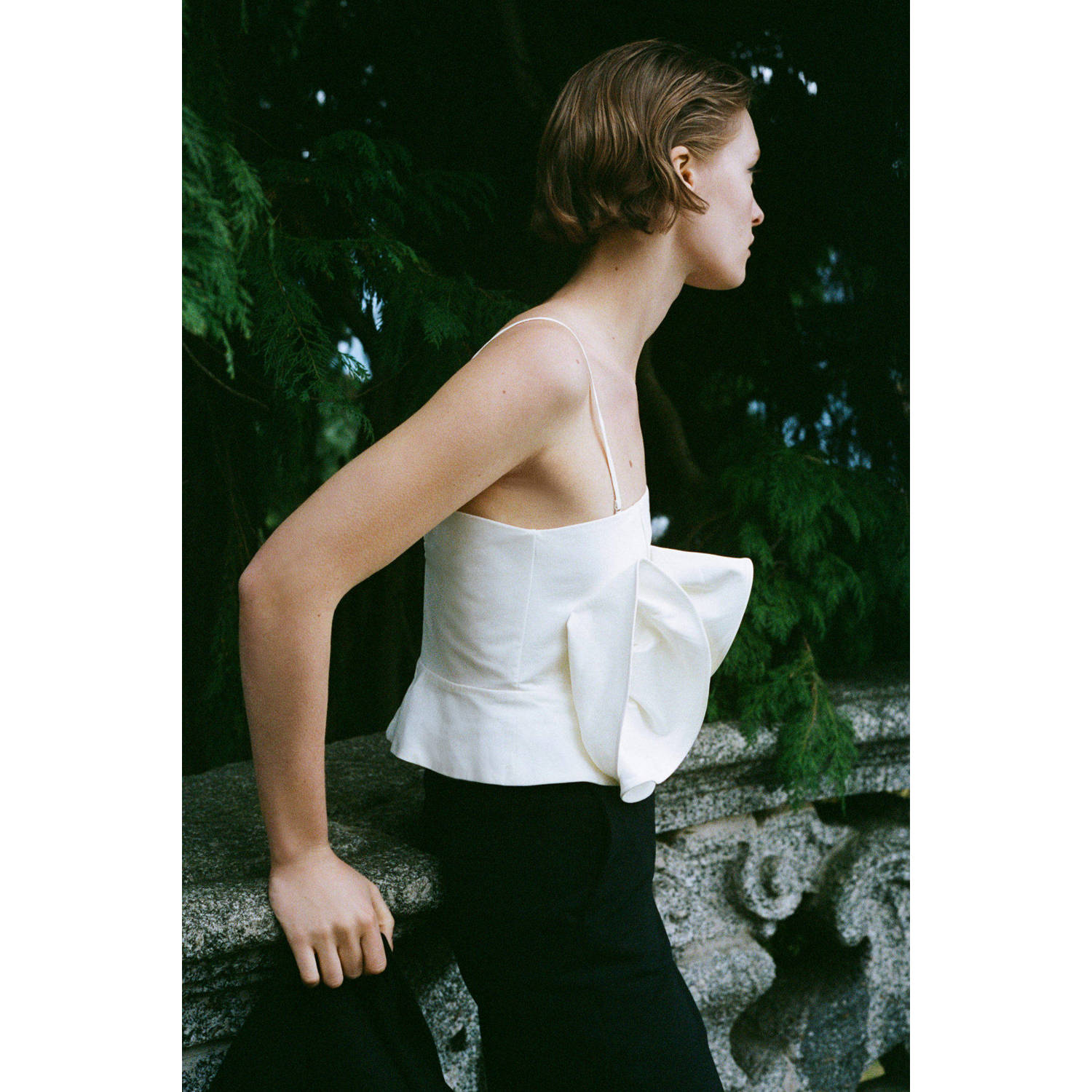 Mango cropped top ecru