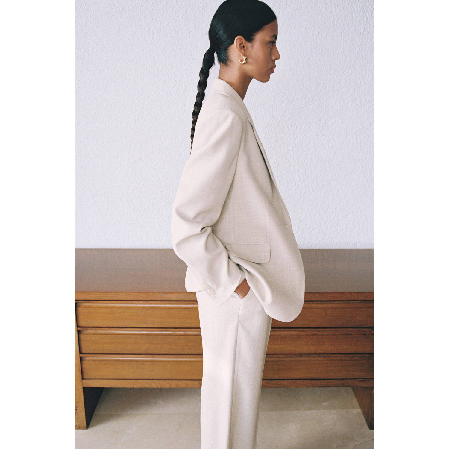 Mango regular blazer beige