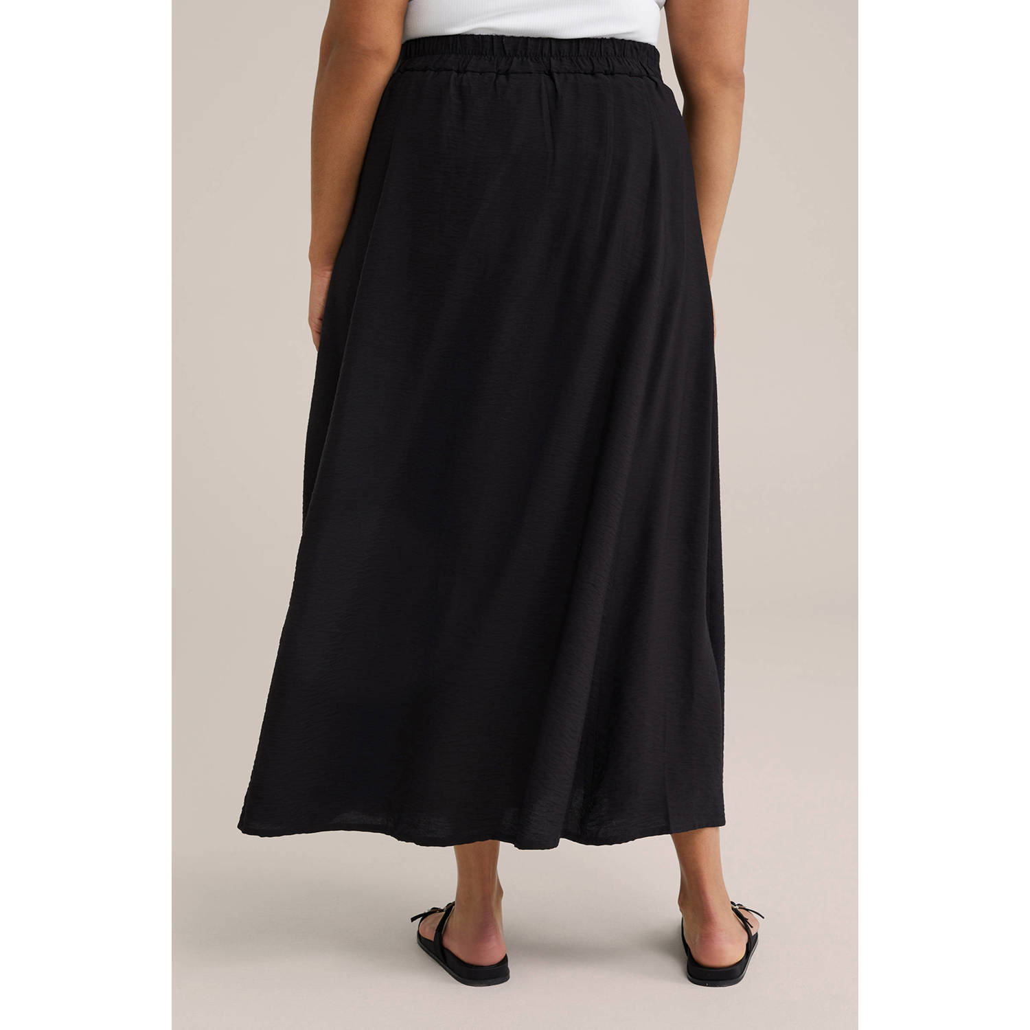 WE Fashion Curve A-lijn rok zwart