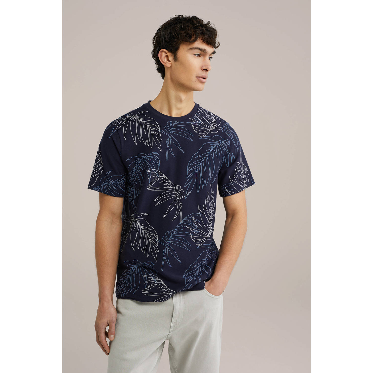 WE Fashion T-shirt donkerblauw