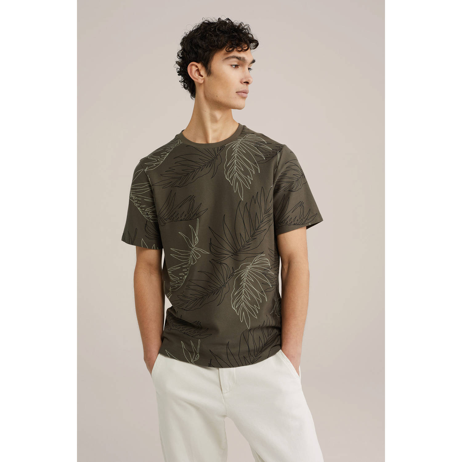 WE Fashion T-shirt donkergroen