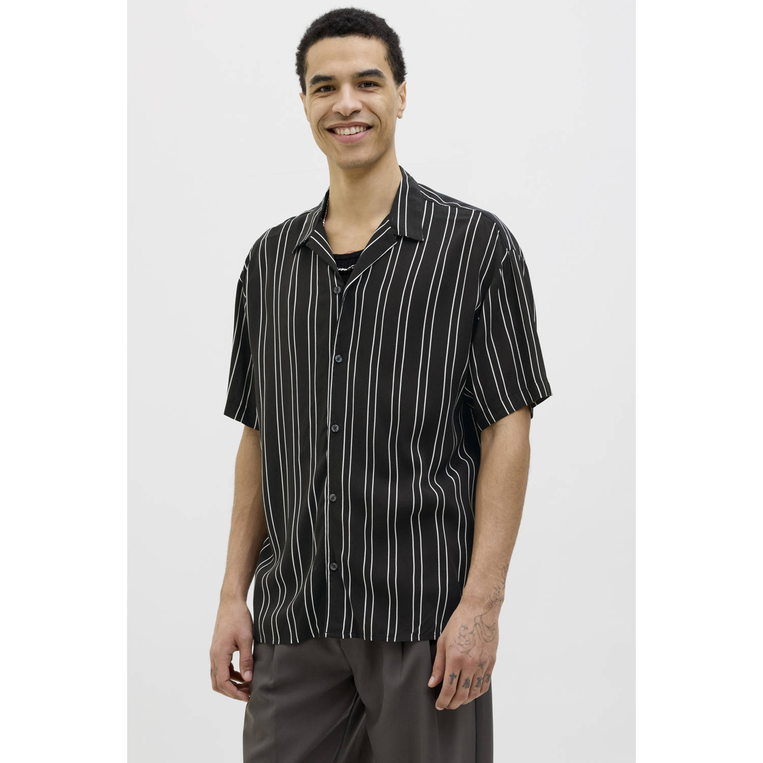 Jack & Jones Overhemd met korte mouwen JJEJEFF STRIPE RESORT SHIRT SS SN