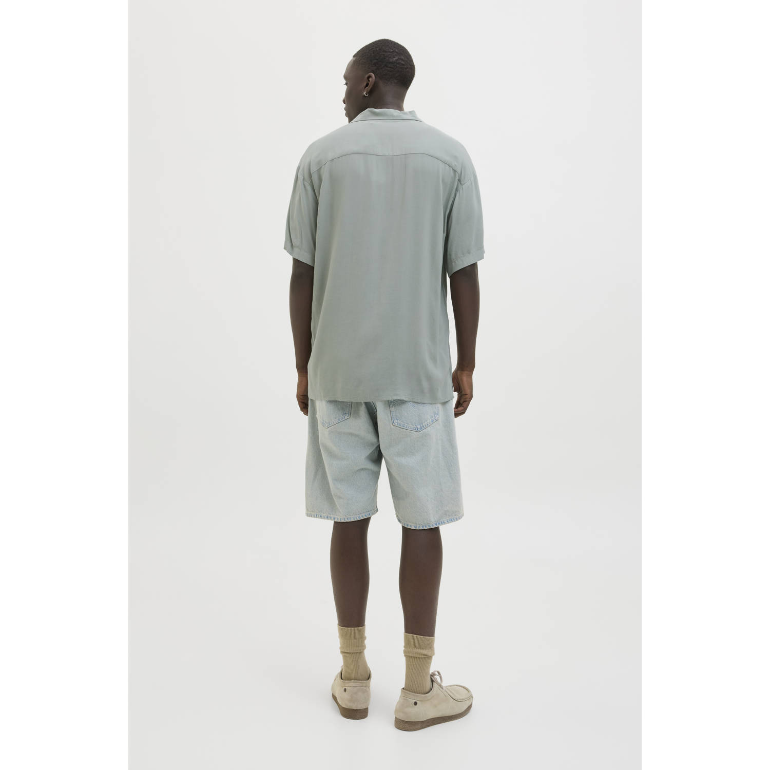 JACK & JONES ESSENTIALS casual overhemd grijsgroen