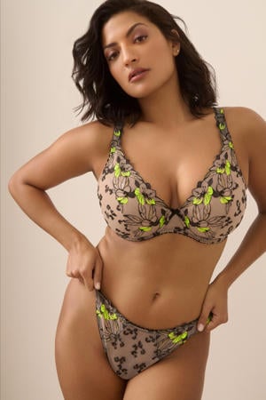 voorgevormde beugelbh Manali beige/zwart