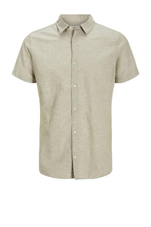 linnen casual overhemd beige