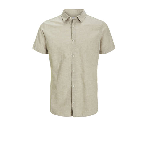 JACK & JONES ESSENTIALS linnen casual overhemd beige afbeelding