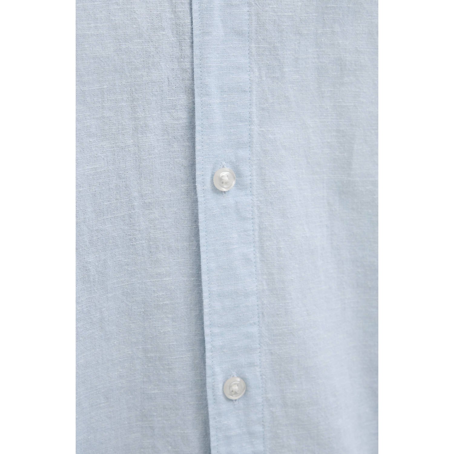 JACK & JONES ESSENTIALS linnen casual overhemd lichtblauw