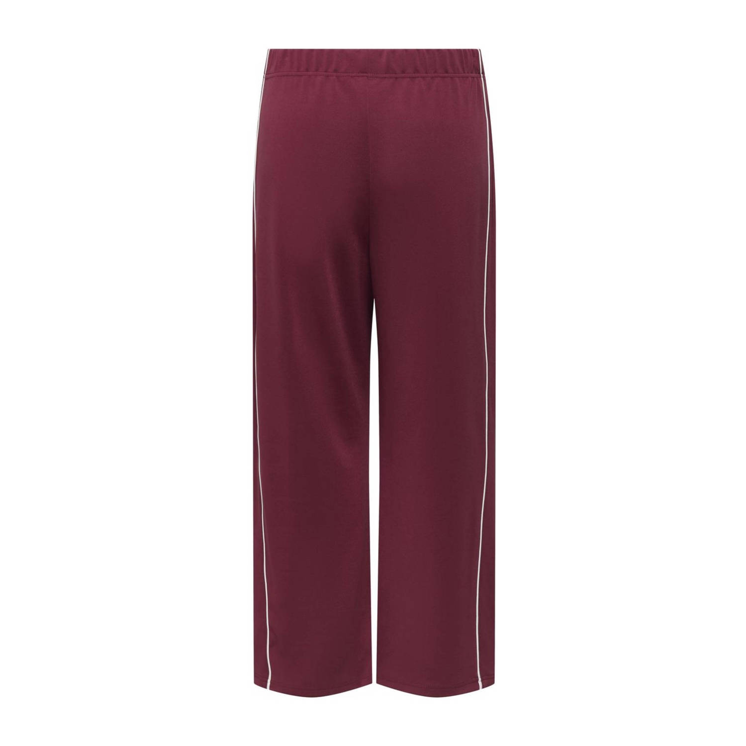 ONLY CARMAKOMA regular high waist casual broek donkerrood
