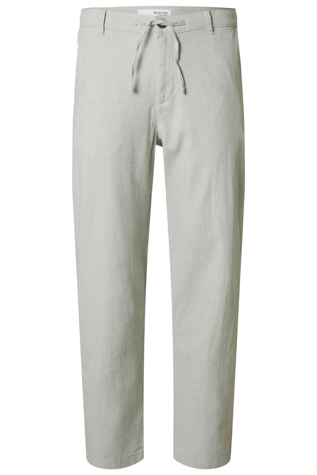 Selected linnen tapered chino BRODY lichtgroen