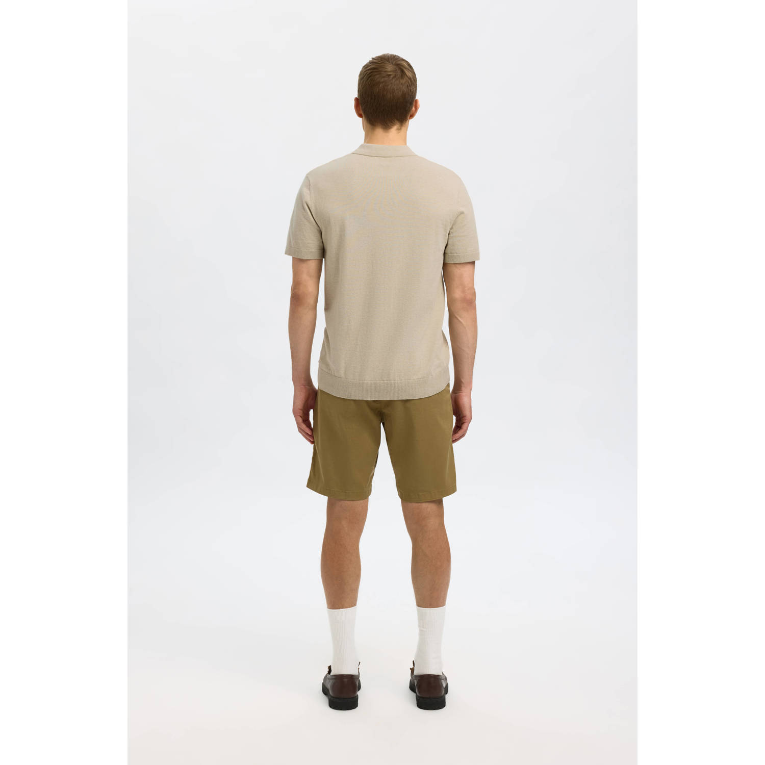 SELECTED HOMME regular fit polo SLHBERG oatmeal