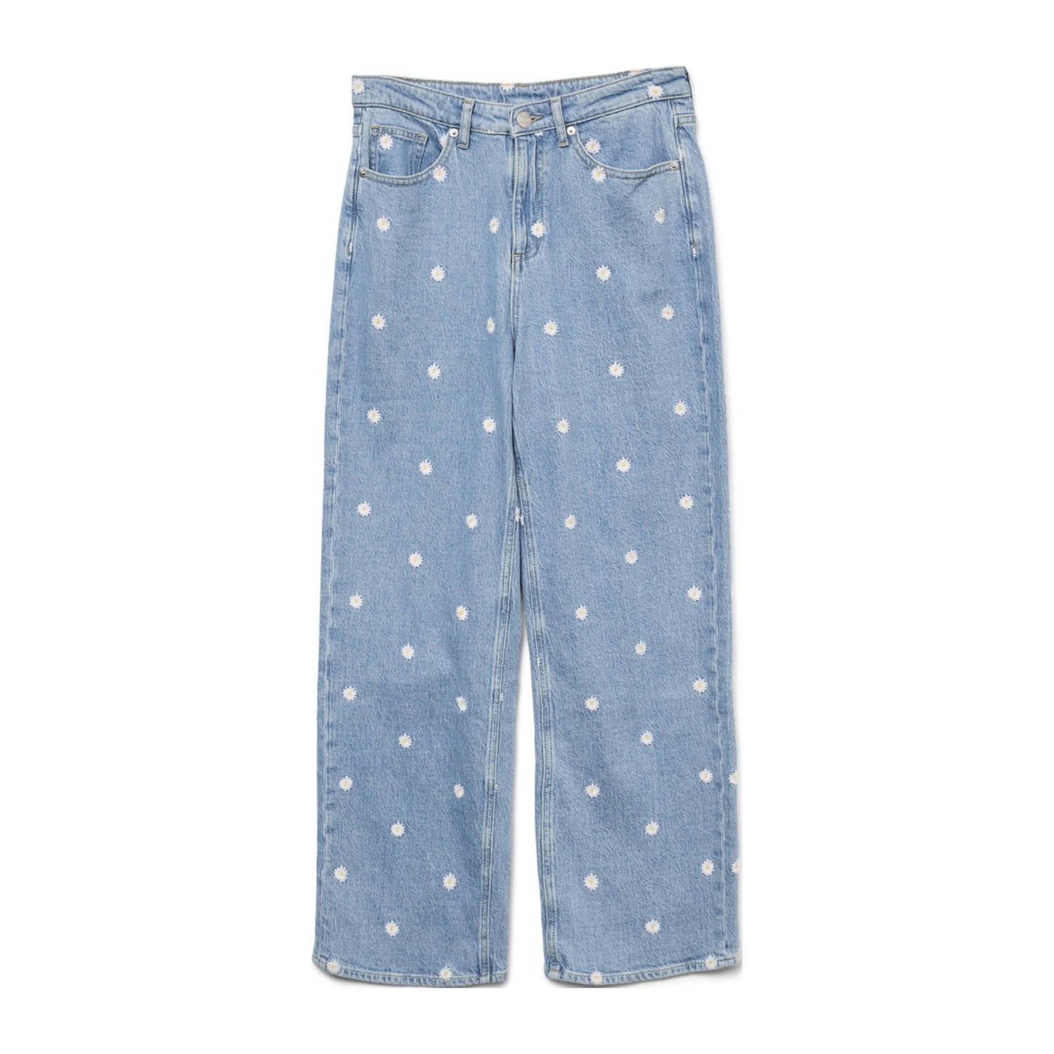 VERO MODA high waist wide leg jeans light blue denim