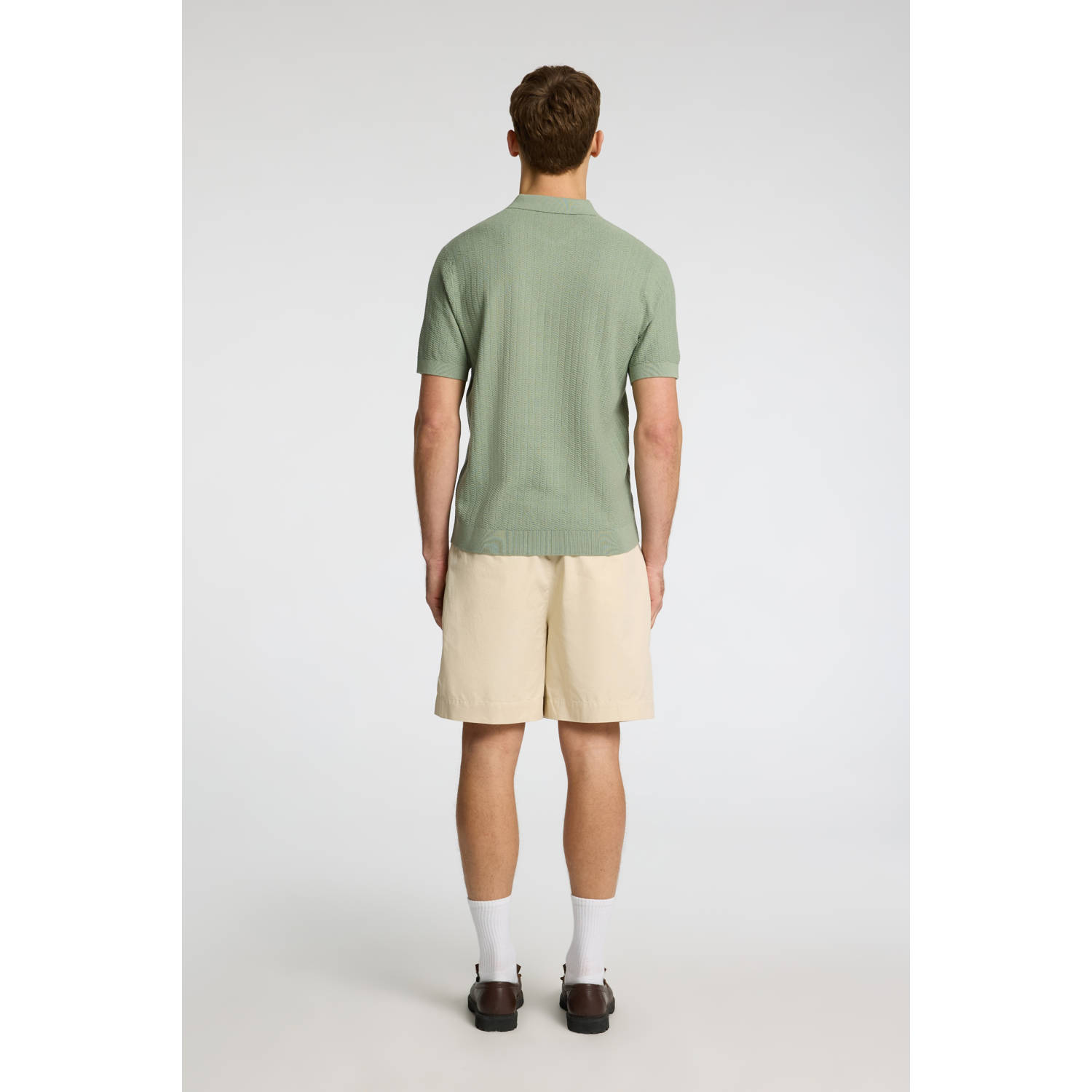 SELECTED HOMME regular polo gebreid groen