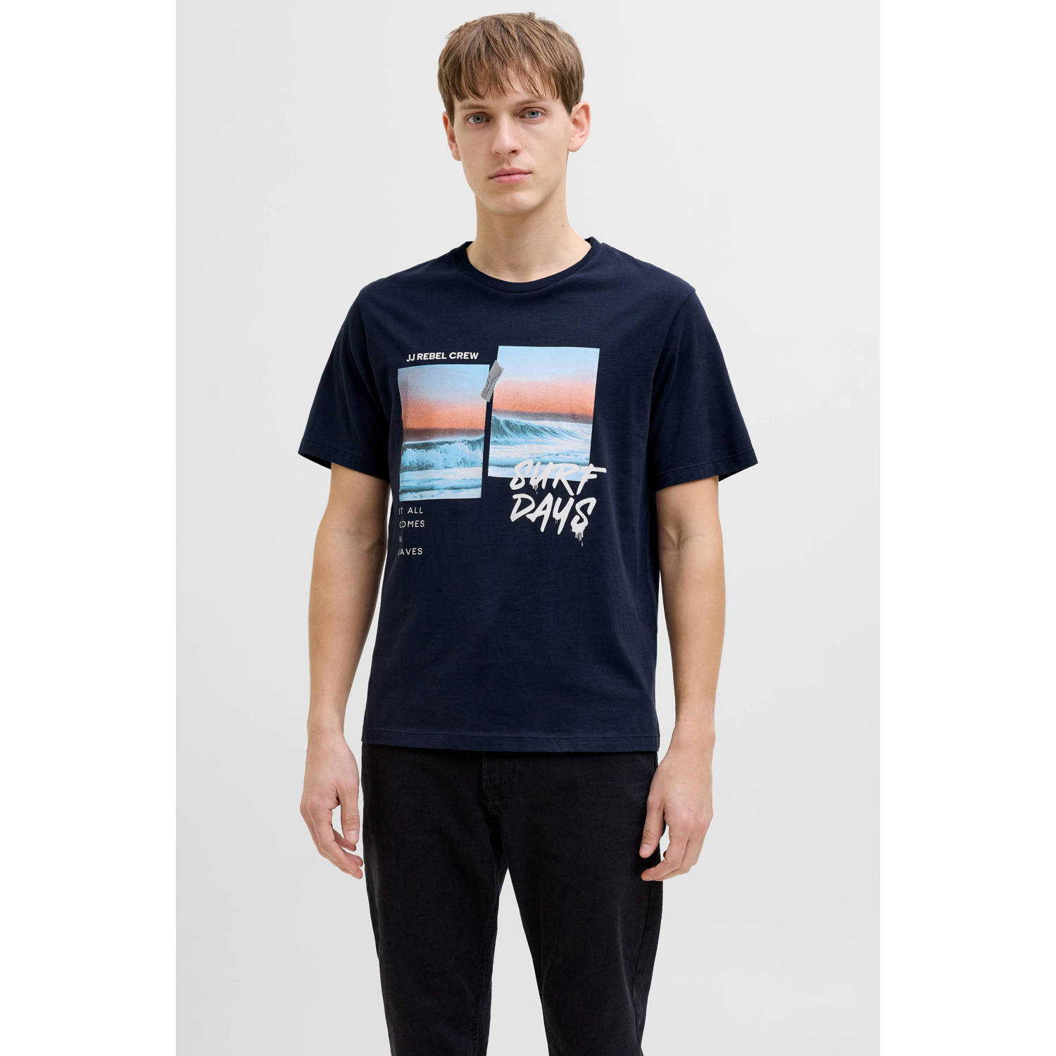 JJ REBEL T-shirt donkerblauw