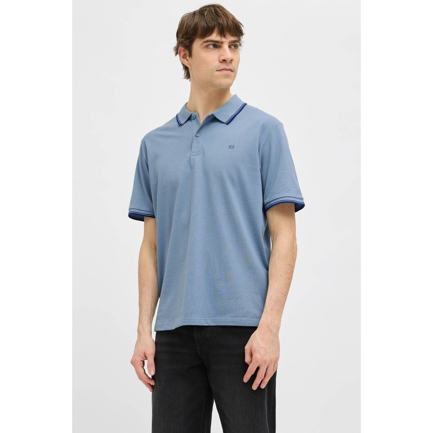 JJ REBEL regular polo blauw