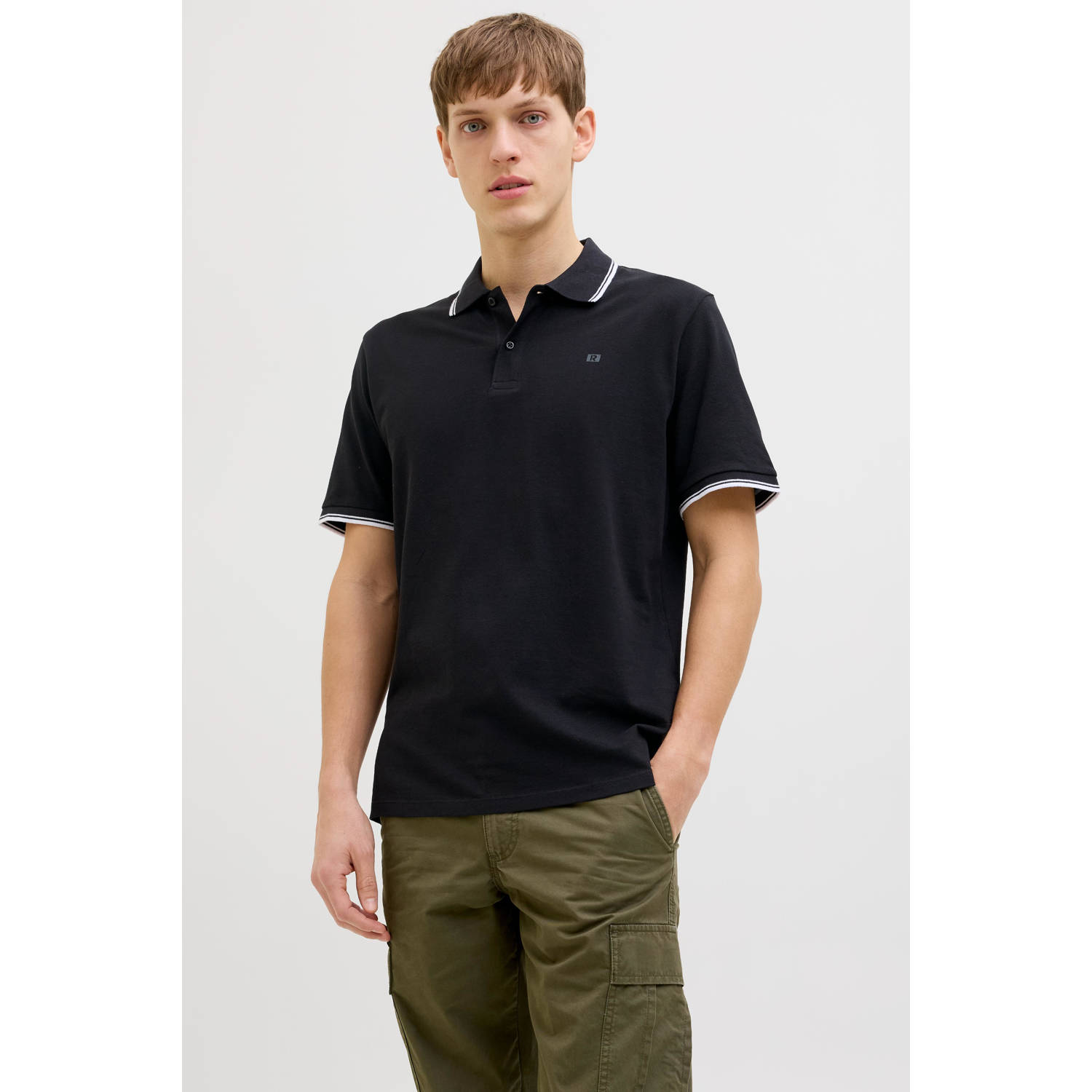 JJ REBEL regular polo zwart