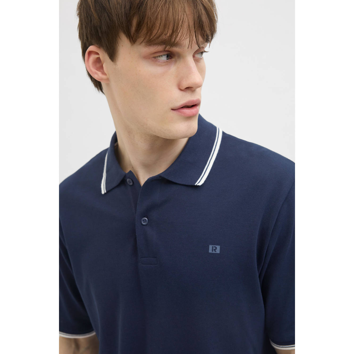 JJ REBEL regular polo donkerblauw