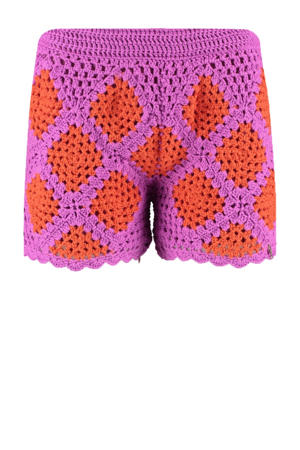 slim regular waist casual short paars