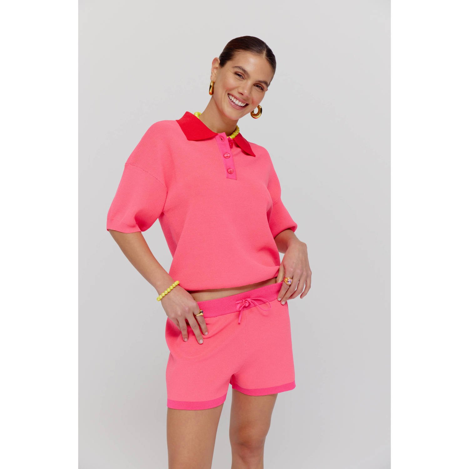 HARPER & YVE straight regular waist casual short roze