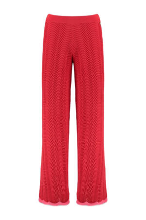 straight high waist broek rood crochet