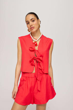 linnen top rood