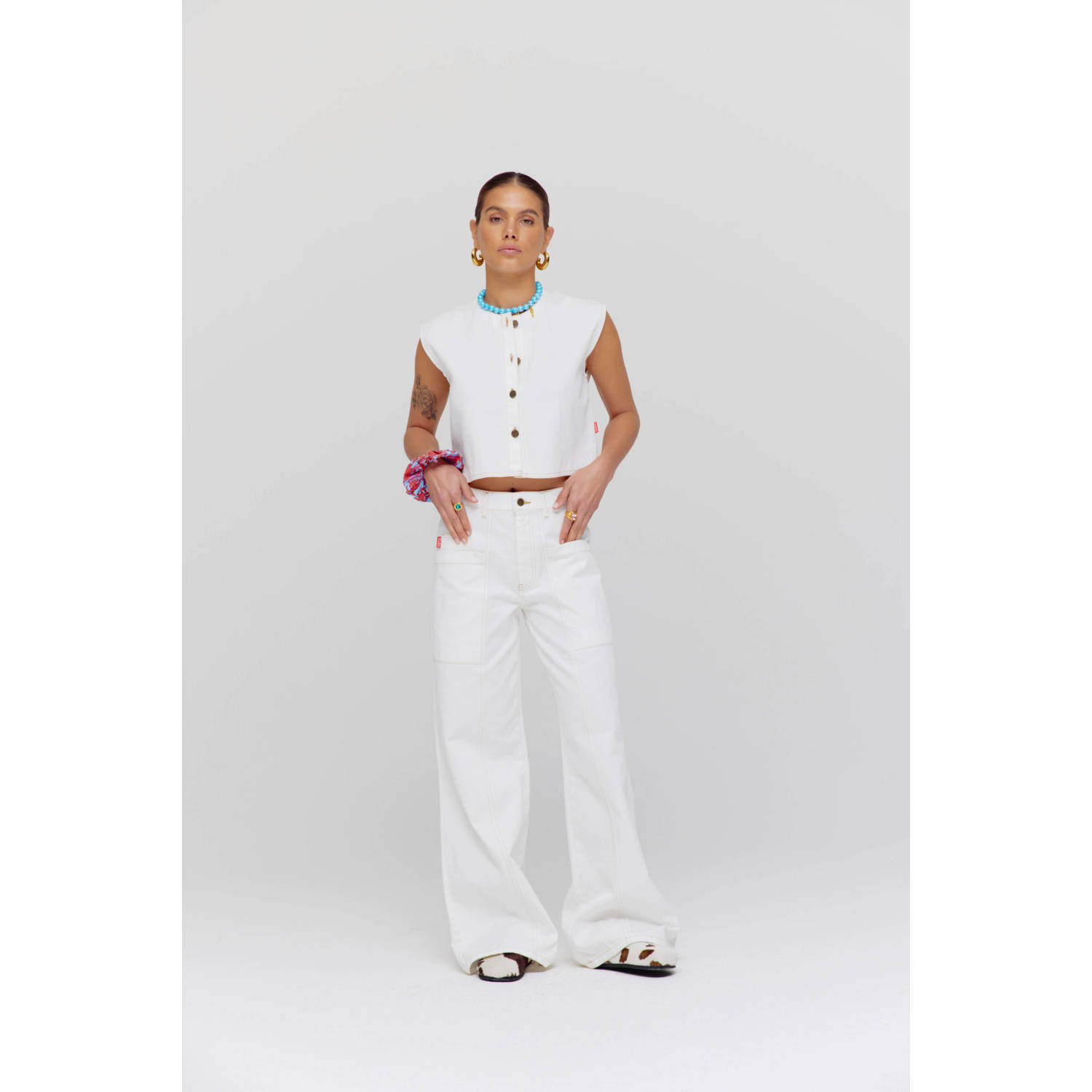 HARPER & YVE wide leg jeans ecru