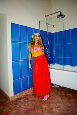 midi rok rood