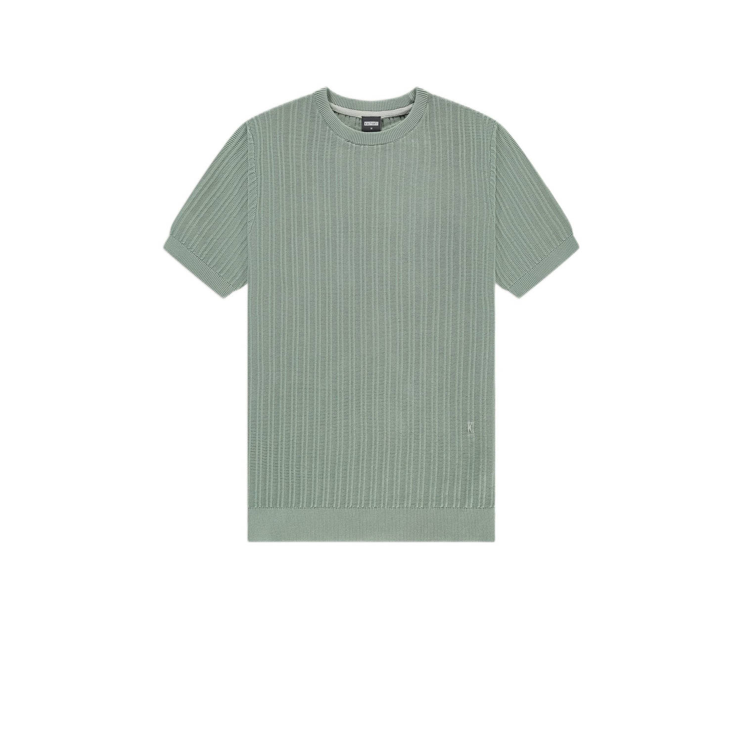 Kultivate T-shirt gebreid groen