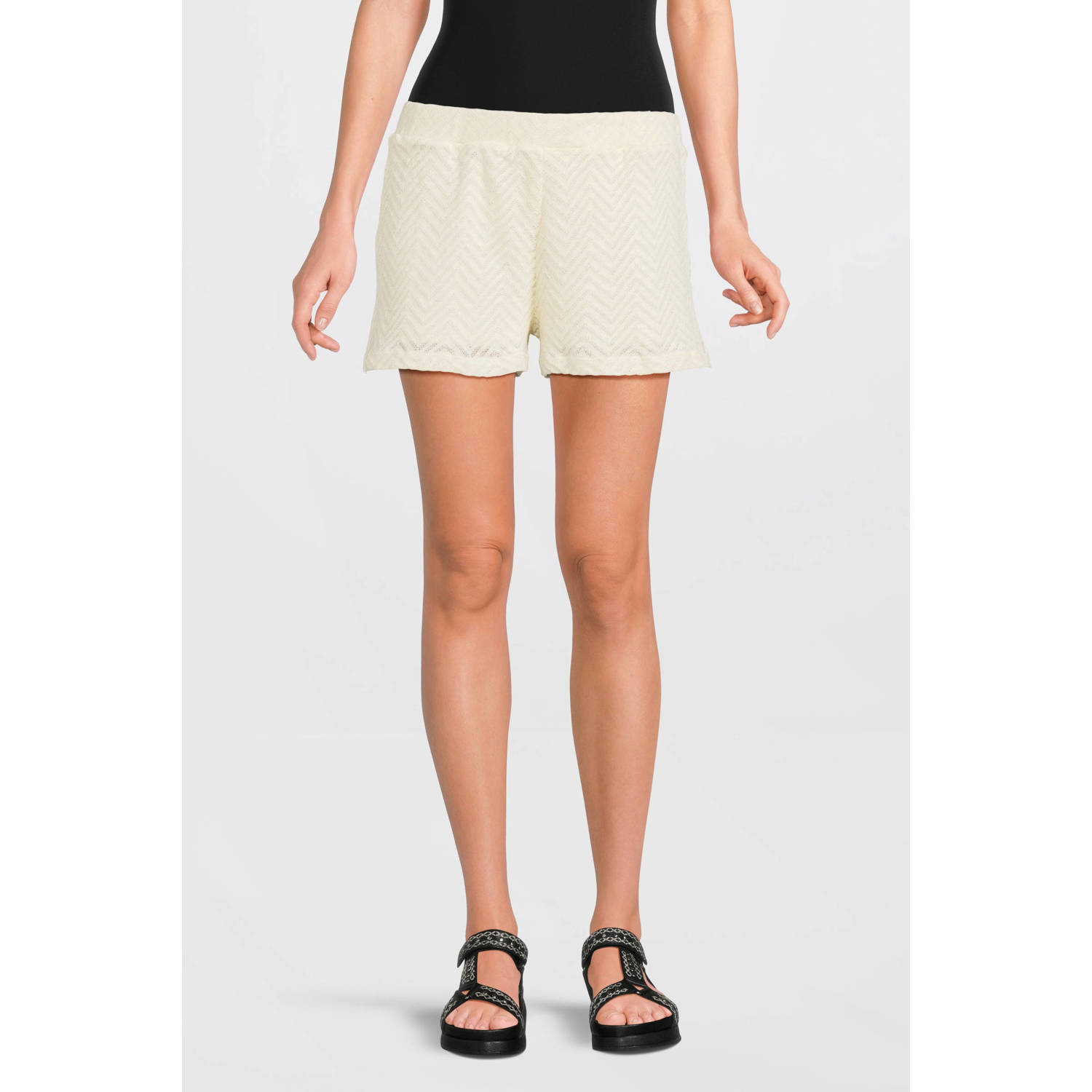 Anytime crochet korte broek off-white