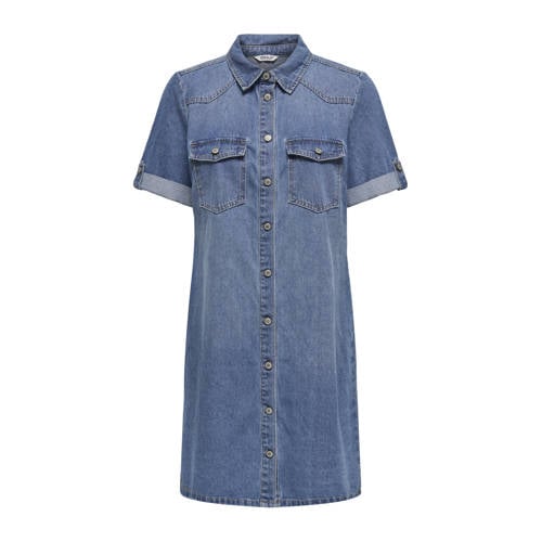 ONLY denim spijkerjurk gebreid medium blue denim afbeelding