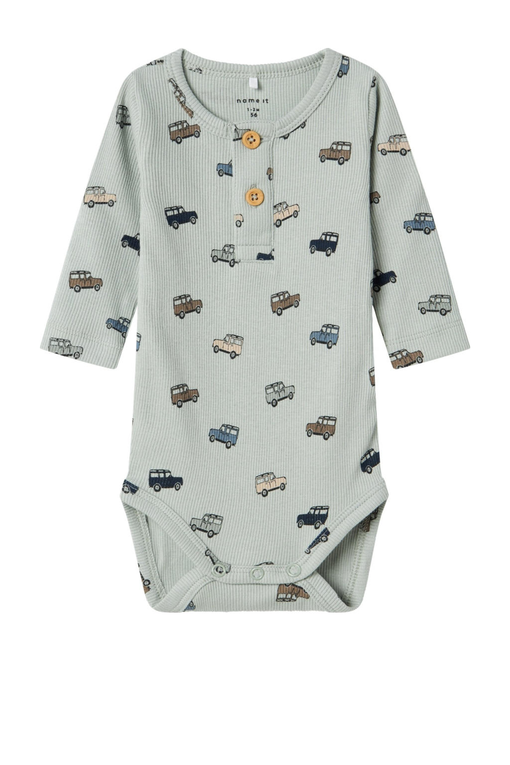 NAME IT BABY romper NBMHUKAB  met all over print grijsblauw