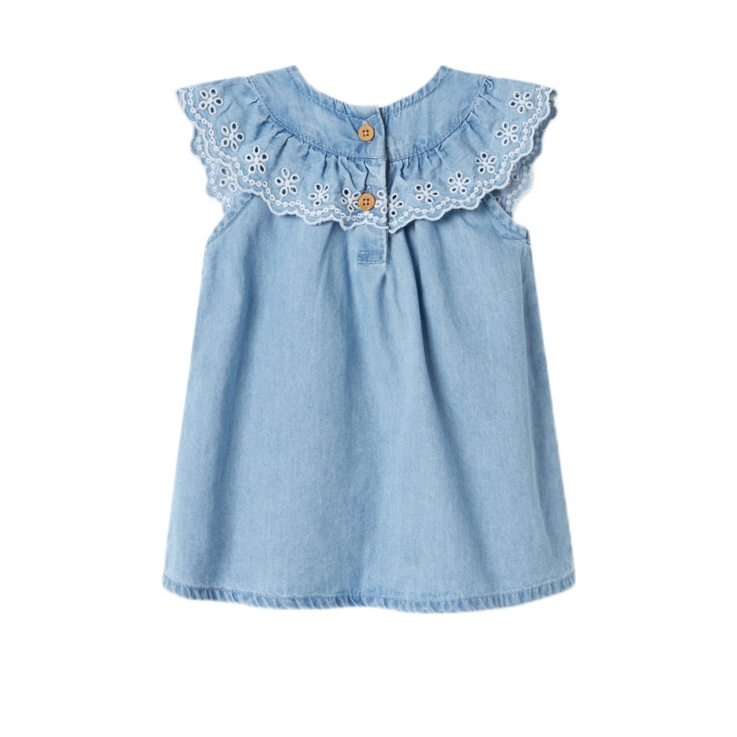 NAME IT BABY spijkerjurk broderie light blue denim
