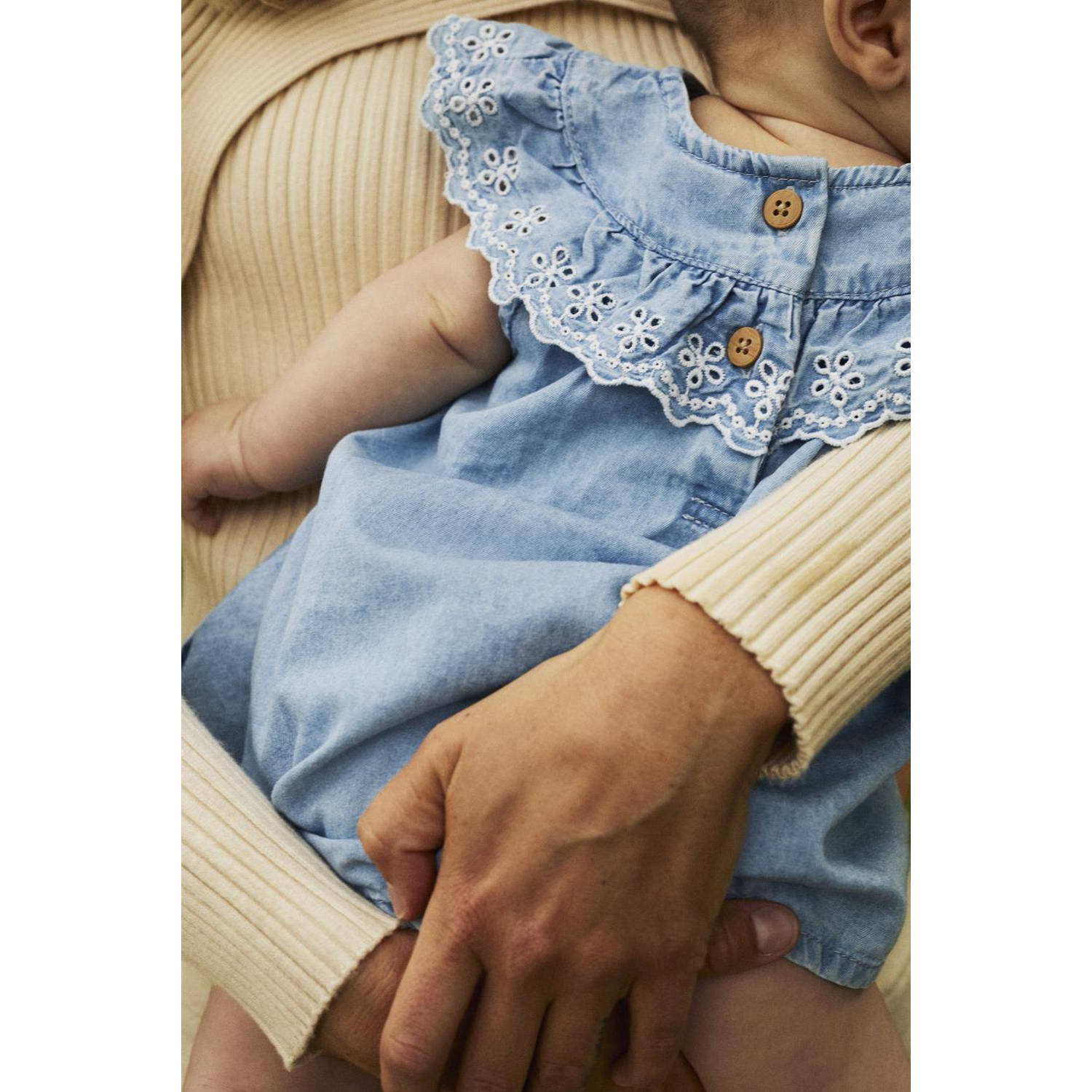 NAME IT BABY spijkerjurk broderie light blue denim