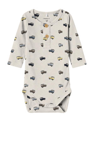 romper met all over print beige