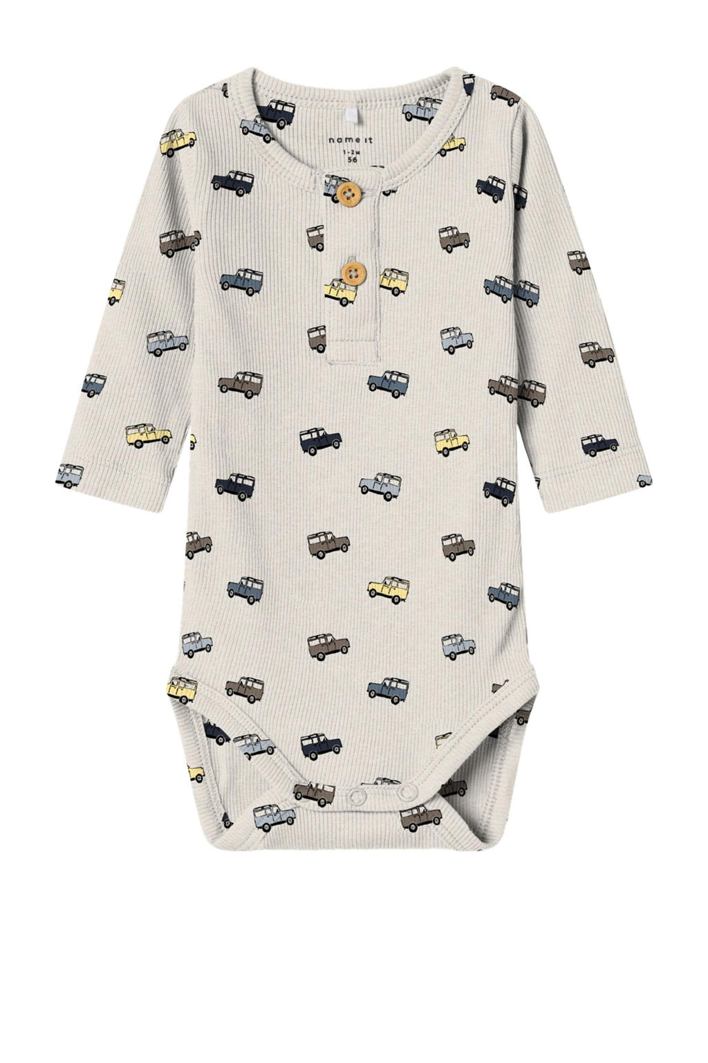 NAME IT BABY romper NBMHUKAB  met all over print beige