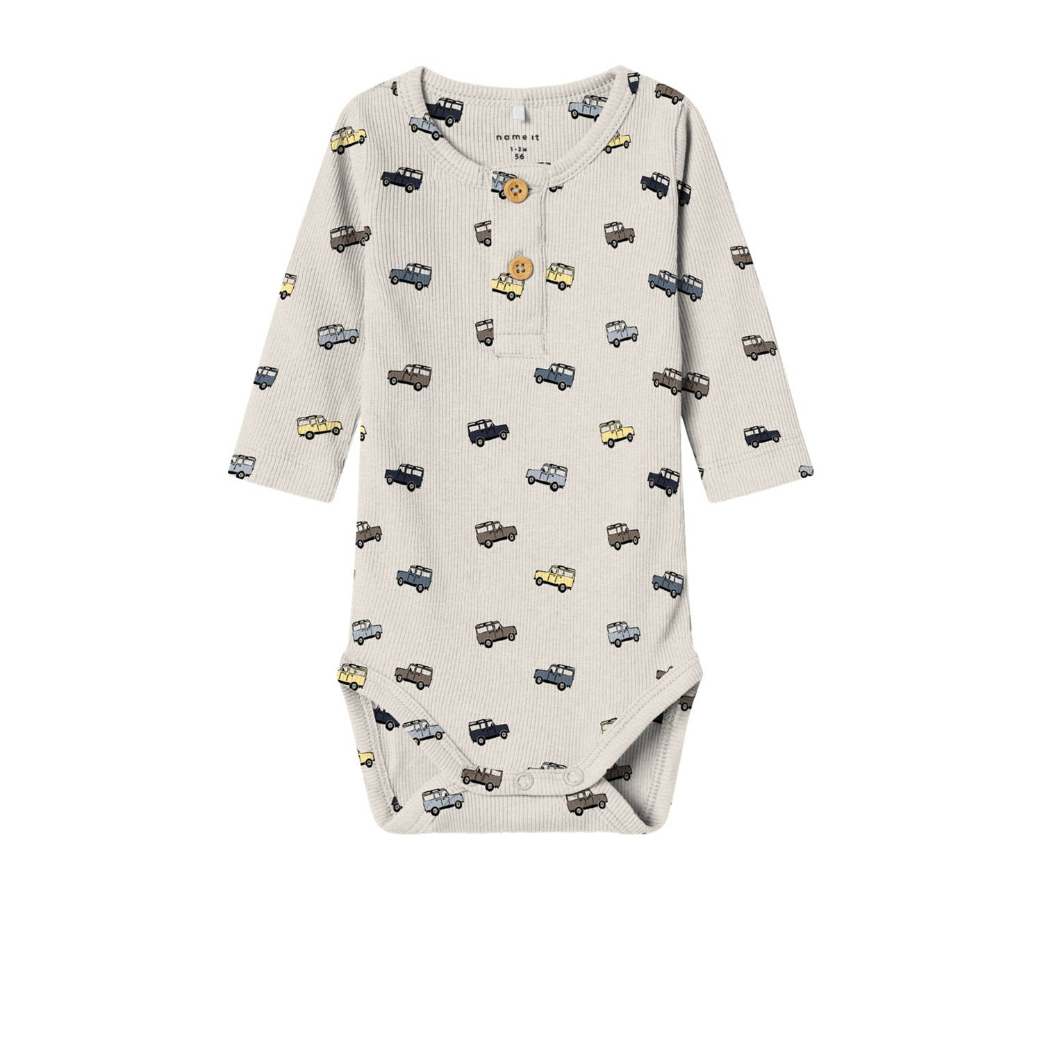 NAME IT BABY romper NBMHUKAB met all over print beige