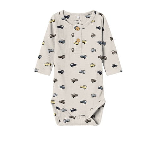 NAME IT BABY romper met all over print beige afbeelding