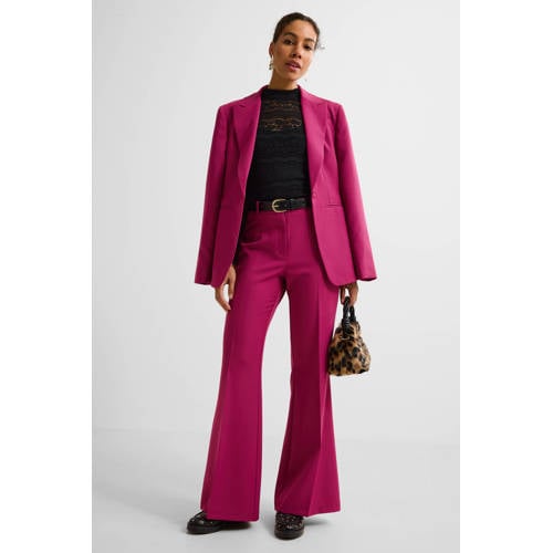 Ruby flared high waist broek donkerpaars afbeelding