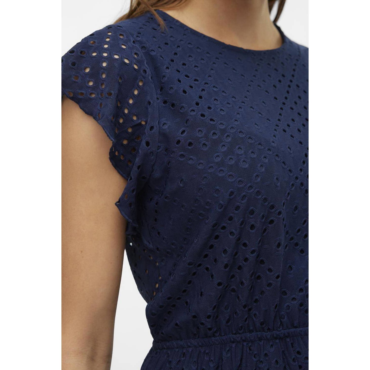 VERO MODA zomerjurk broderie blauw