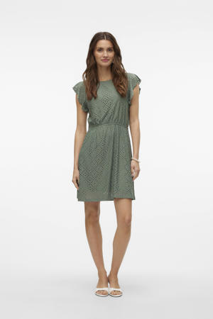 zomerjurk broderie groen