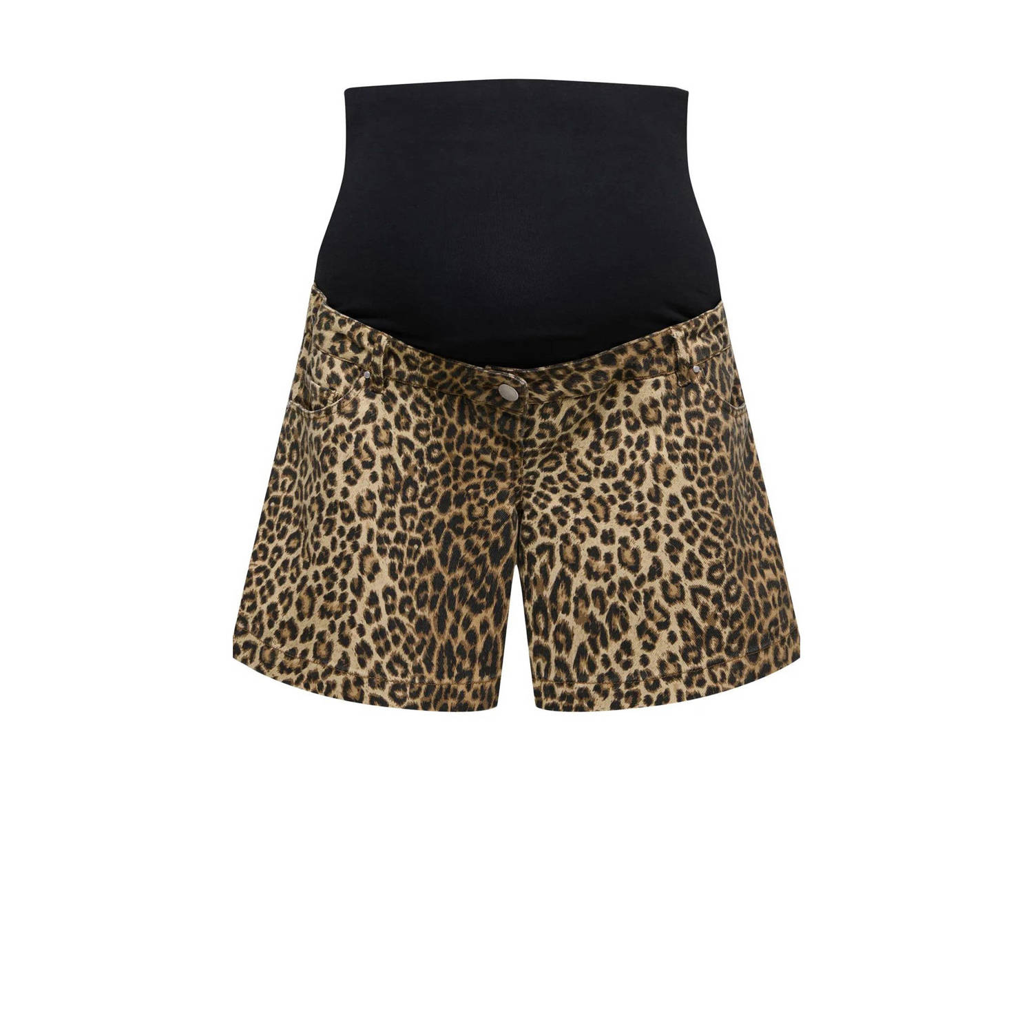 ONLY MATERNITY regular high waist zwangerschaps casual short bruin