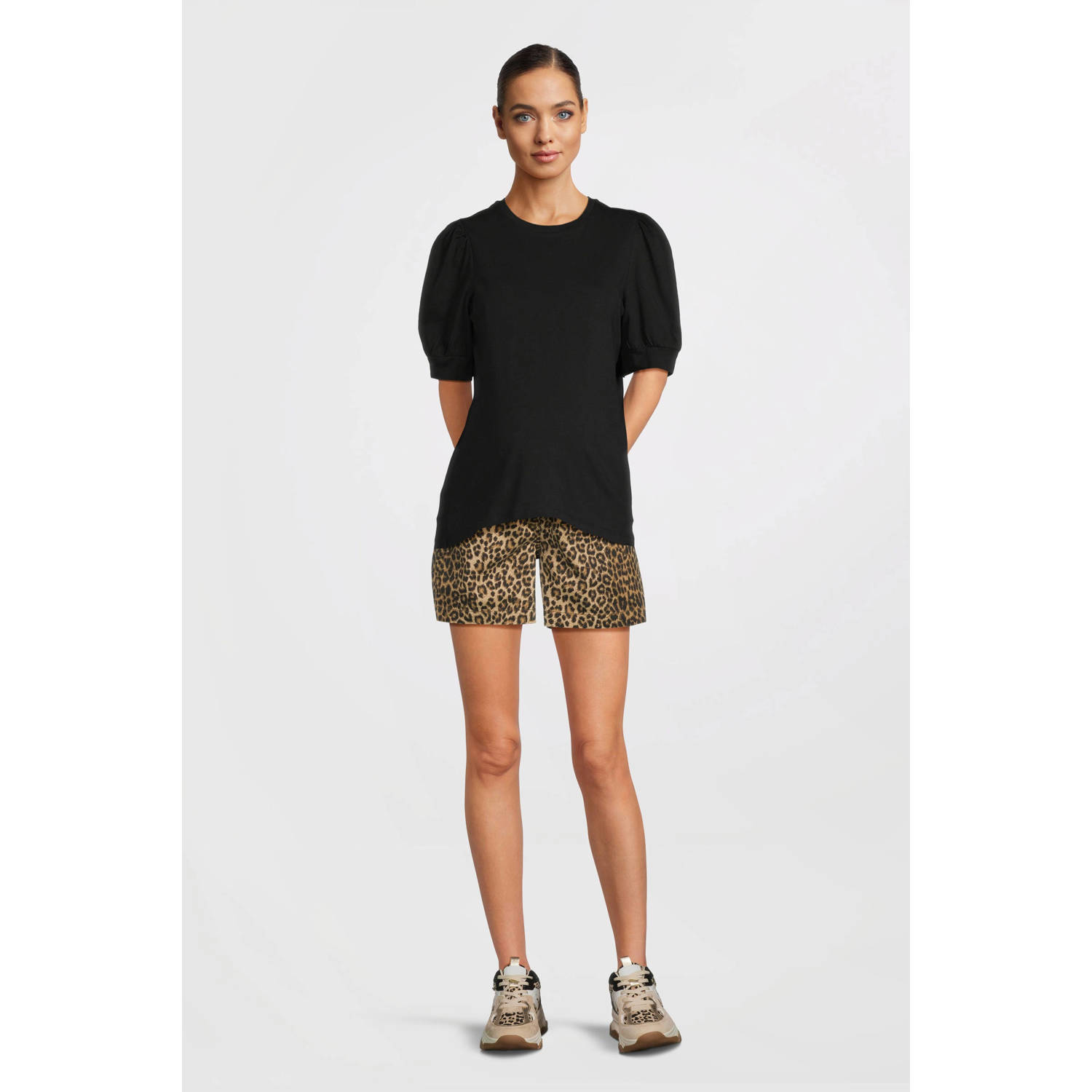 ONLY MATERNITY regular high waist zwangerschaps casual short bruin